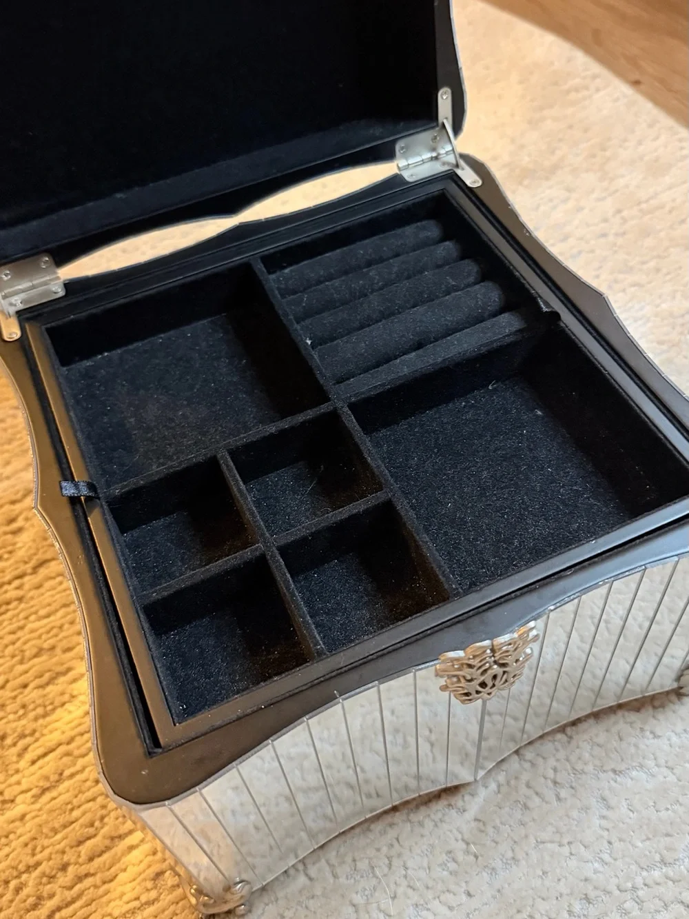 Vintage BOMBAY 2004 Glamour Mirror Jewelry Box 9.75